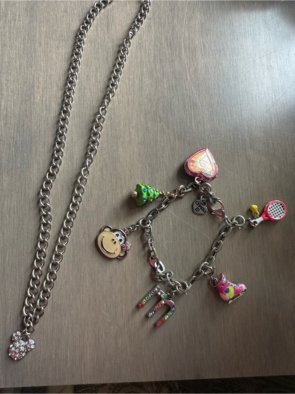 Kids Multicolor Charm Necklace and Charm It Bracelet Set